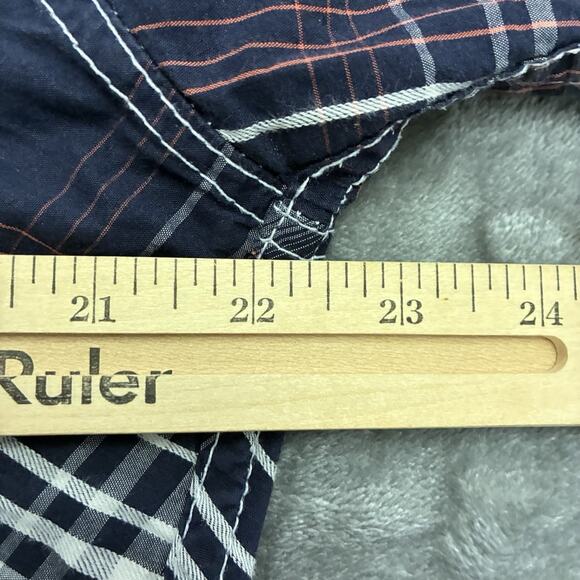 BKE Shirt Men M Blue Plaid Athletic Fit Short Sleeve Western Preppy Button Up - Picture 5 of 8